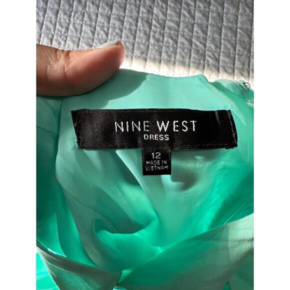 Nine West  Sleeveless A-Line Dress Sz 12  Diamond Pattern Vacation Lagom Resort - Picture 4 of 9